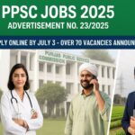 Government job recruitment banner for PPSC Advertisement No. 23/2025 with diverse professionals.