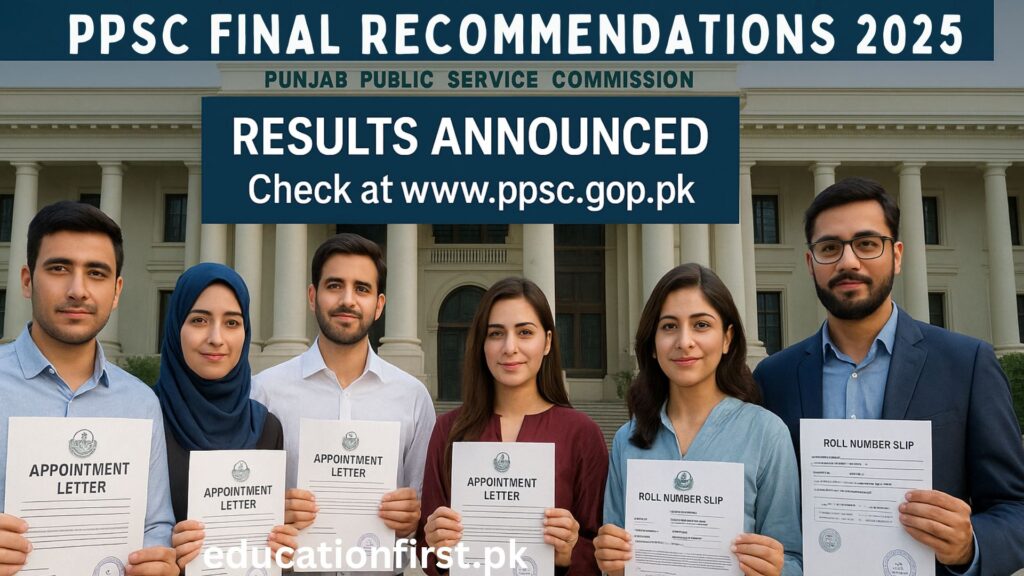 "PPSC Final Results 2025 – Selected candidates with appointment letters outside PPSC office."