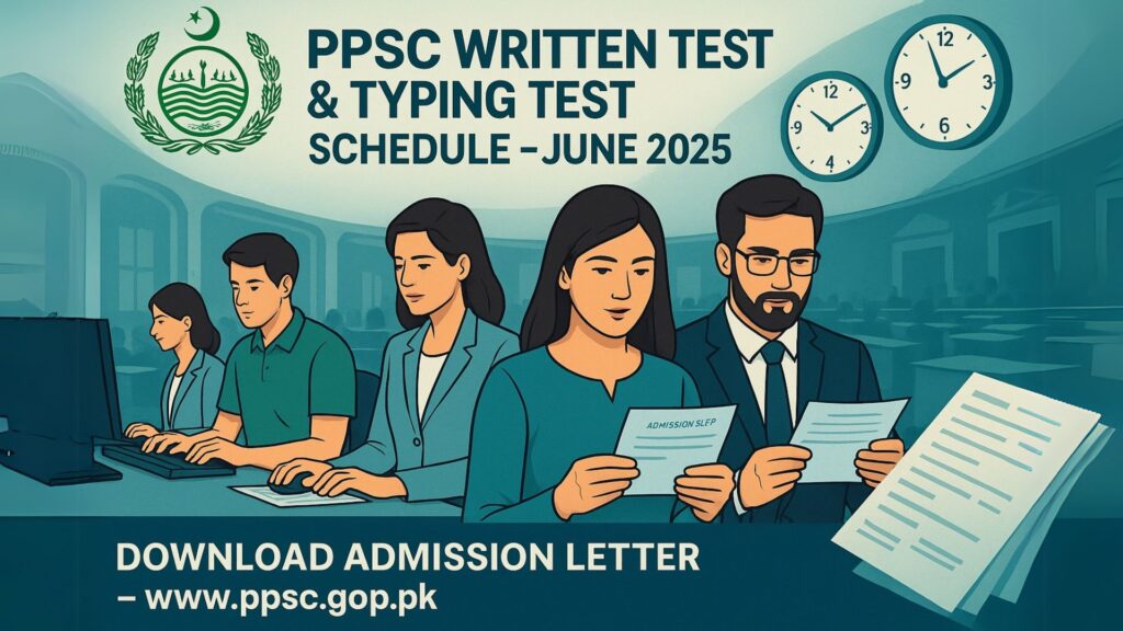 PPSC Written Test & Typing Test Date Sheet June 2025