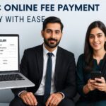 “A laptop showing E-Pay Punjab website with PPSC challan form for online deposit of PPSC fee.”
