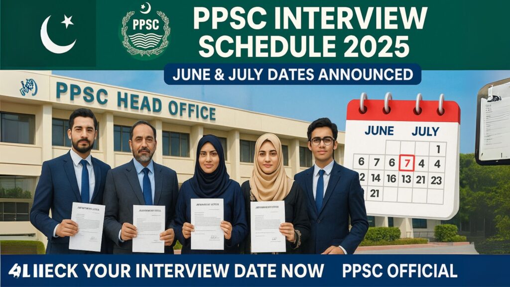 PPSC Interview Schedule 2025 – June & July Dates Announced