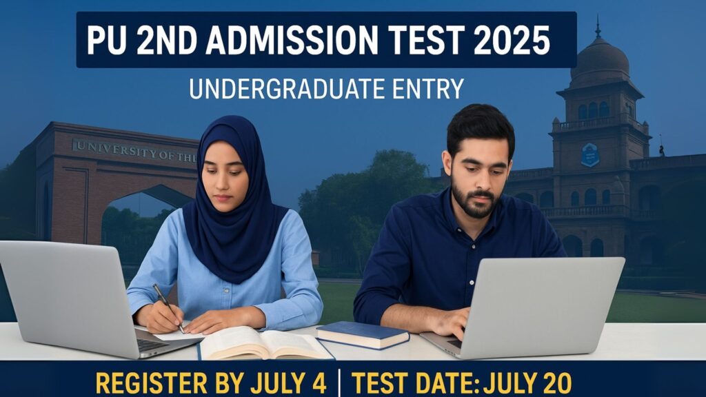 Students preparing for Punjab University 2nd Undergraduate Admission Test 2025