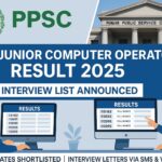 PPSC Result 2025 for Junior Computer Operator Sargodha Division – 146 Cleared for Interview