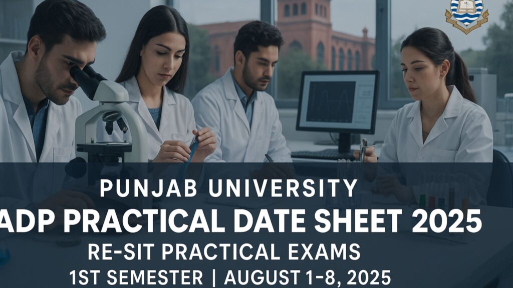 Punjab University ADP Practical Date Sheet 2025 – Re-sit Exam Schedule for 1st Semester