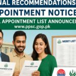 PPSC Final Result 2025 – Appointment Lists for Various Punjab Government Jobs