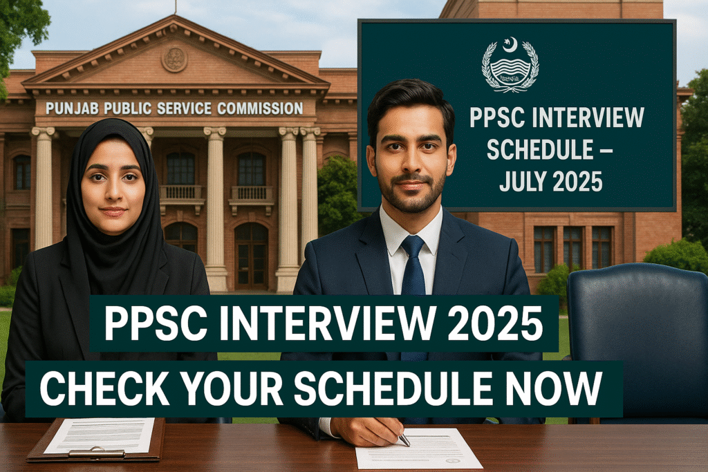 PPSC Interview Schedule July 2025