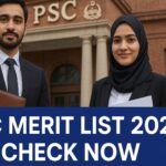 “PPSC merit list 2025 with recommended Pakistani male and female candidates standing outside the PPSC building with Punjab government logo.”