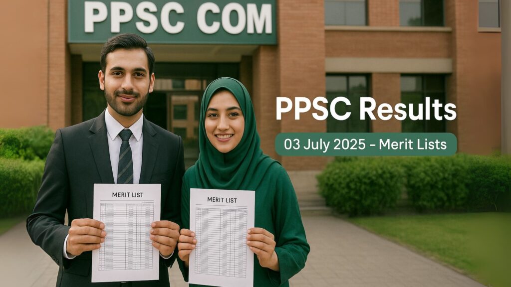 ppsc results 03 July 2025 merit lists announced for multiple posts