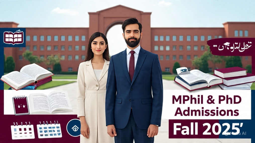 Students at Punjab University of Lahore attending MPhil/PhD admissions seminar
