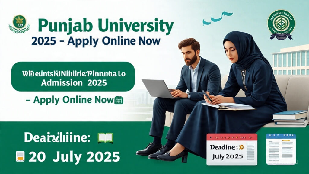 Apply Now – Punjab University Admission Fall 2025 for Postgraduate Programs Punjab University Admission 2025 – Apply Online for MPhil, MSc, and PhD
